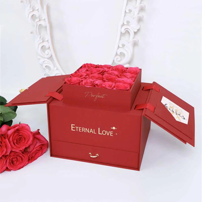 China Supplier Gift Mothers Day Wholesale Bouquet Boxes Custom Design Square Paper Flower Box