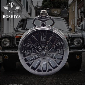 Wholesale Modern Quartz Movement Custom Logo Men's Pocket Watch OEM Car Wheel Hub Design Relojes Hombre