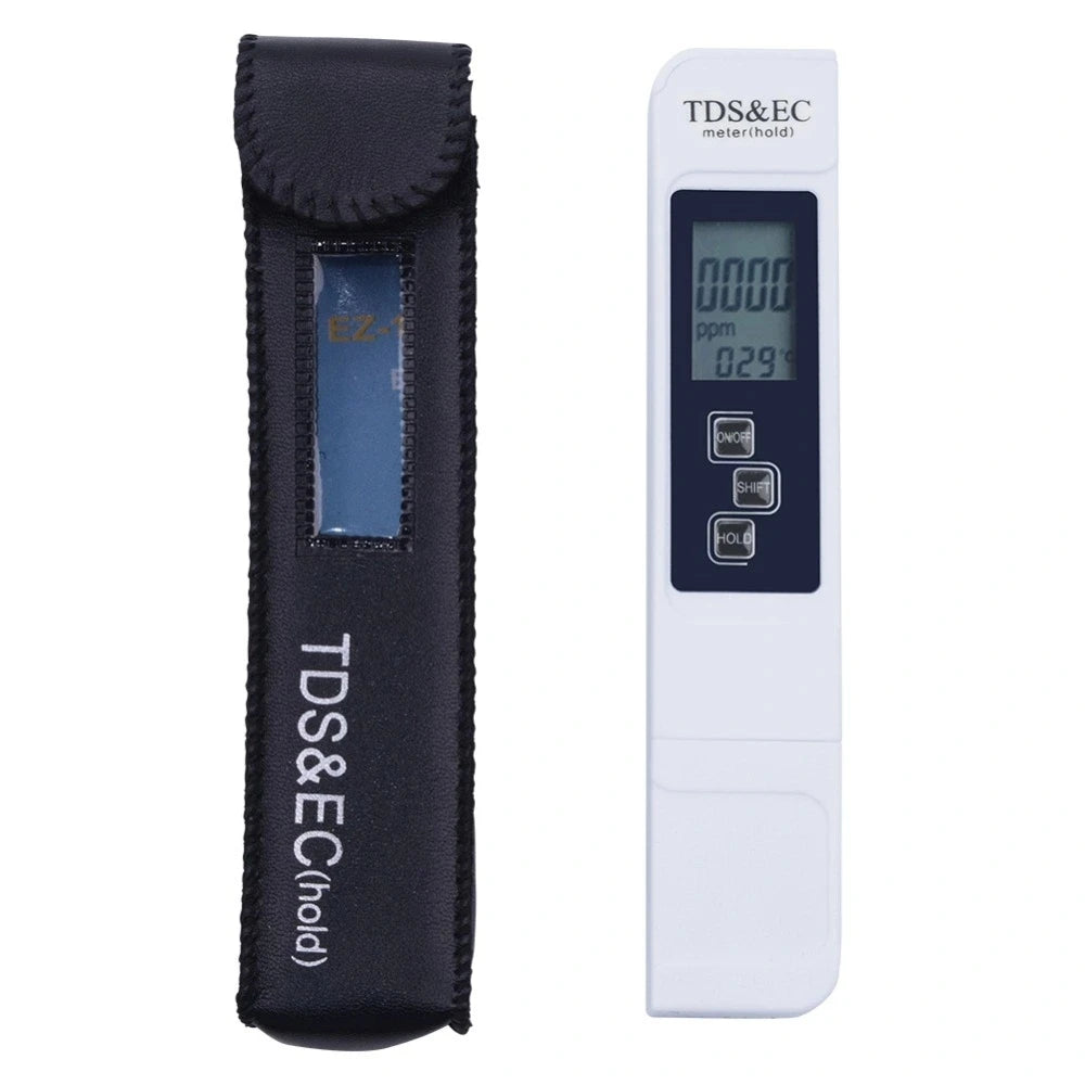 TDS EC Meter Temperature Tester Pen 3-in-1 Conductivity Water Quality Tool 0-9999ppm TDS 0-9990us/cm Accuracy 2% Temperature