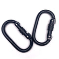 BT-2441 Metal Galvanized Oval Heavy Industry Safety Screw Hook Locking Big 25kn Self-locking Carabiner Black Metal Hook