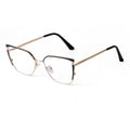 PSTY82019 New Vintage Metal Optical Frame Women Cat Eye Anti Blue Ray Eyewear Luxury Gold Frame Spring Hinge Eyeglasses
