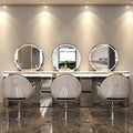 New Fashion 3 Seater Silver Salon Mirror Led Light Styling Station Beauty Mirror for Sale