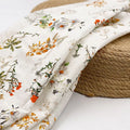 Wholesale Women Breathable Dress Material Suppler Custom 65 35 Digital Reactive Flower Floral Printing Cotton Linen Fabric