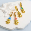 DIY Elf Charms 18K Gold Brass Zircon Charm Colorful Enamel Long Hair Fairy Necklace Pendant for Women Jewelry Gifts