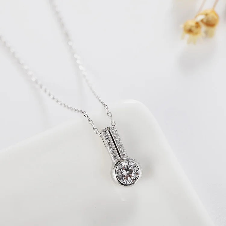 POLIVA Fashion Jewelry  925 Sterling Silver Pendants 3A Cubic Zirconia Rhodium Plated Diamond Design Pendant