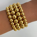 Wholesale Exaggerated Gold Plated Filled Beaded Bracelets Hiphop Irregular Metal Bead Bracelet Set for Women Jewelry Party