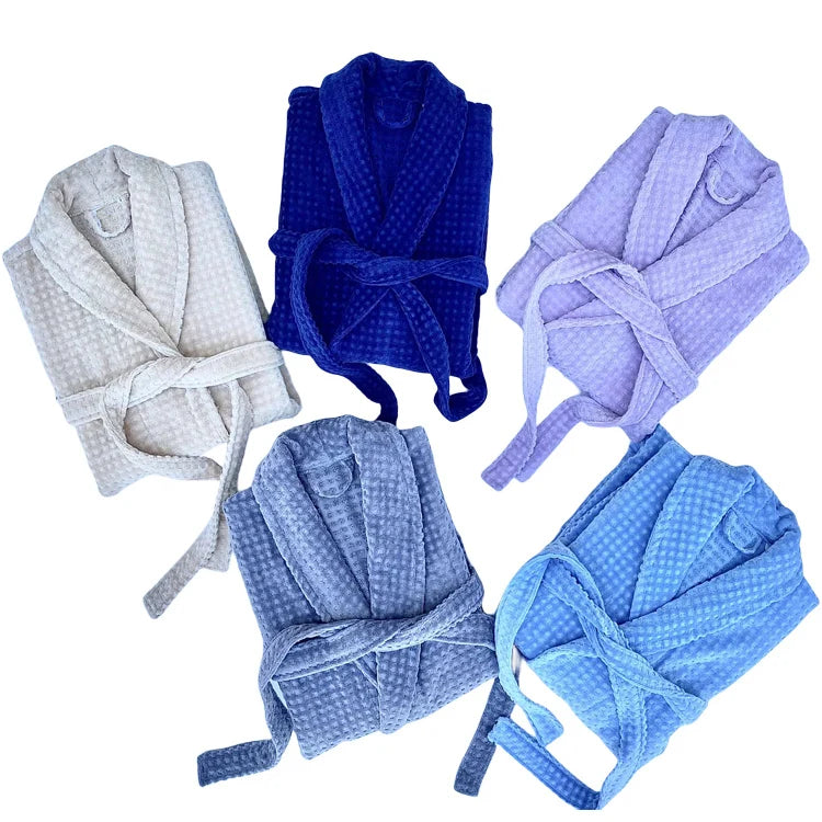 Luxury Jacquard Velour Bathrobe 100% Cotton White Hotel Spa Bathrobe for Men Women Custom Jacquard Bath Robe