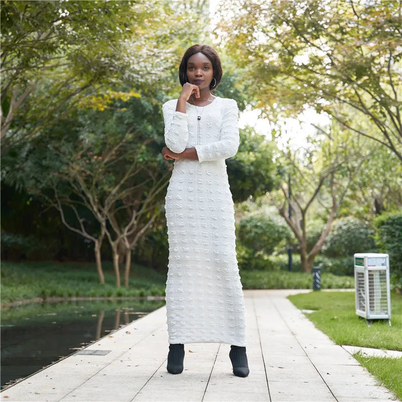 2022 Latest Bottoming Long Skirt Strong Elasticity Slim Bottoming Women's Long Dress Muslim Women Dress