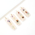 Natural Stone Crystal Selenite 7 Chakra Pendant Necklace Natural Druzy Quartz Gemstone Pendant Necklace for Women and Men