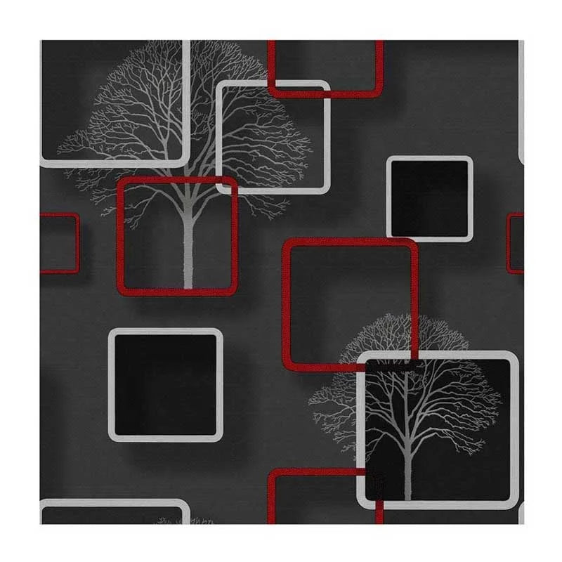 Commercial Black Modern Geometric Shop Coffee Bar Decorative Vinyl Wallpapes Wallcovering