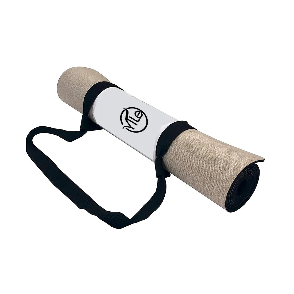 Custom Label Hemp Linen Jute Flax Cotton Organic Eco Friendly Printed Yoga Mat with Rubber Base