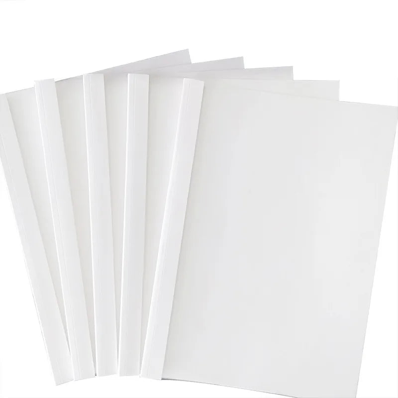 Transparent Tender Book Cover Free Punching Plastic Cover Folder White Cardboard Hot Melt Book Cover for Book Binding
