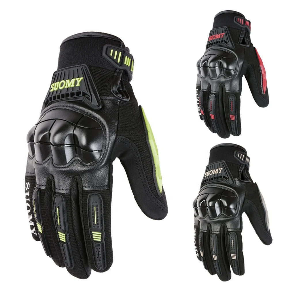 SUOMY Summer Motorcycle Gloves Touchscreen Wear-resistant Motocross Gloves PVC Protection Anti-Drop Breathable Motorbike Gloves MegaBDM