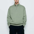 OEM High Quality Custom Men Streetwear Stand Collar 100% Polyester Fleece Sweatshirt Half Zip up  Sweatshirt for Men