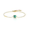 New Trend Delicate 18K Gold Plated Water-Proof Rectangle Zircon Stainless Steel Cross Bracelet-Fashionable Charm Bracelet for