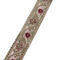 Wholesale 4cm Embroidered Sequin Lace Trimming Bushmian Style Hotfix Ribbon Embroidery Neckline Hat Decoration