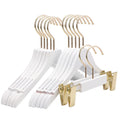 Promotion Boutique White Wooden Clothes Hangers with Golden Hook Beautiful Daily Life Hanger