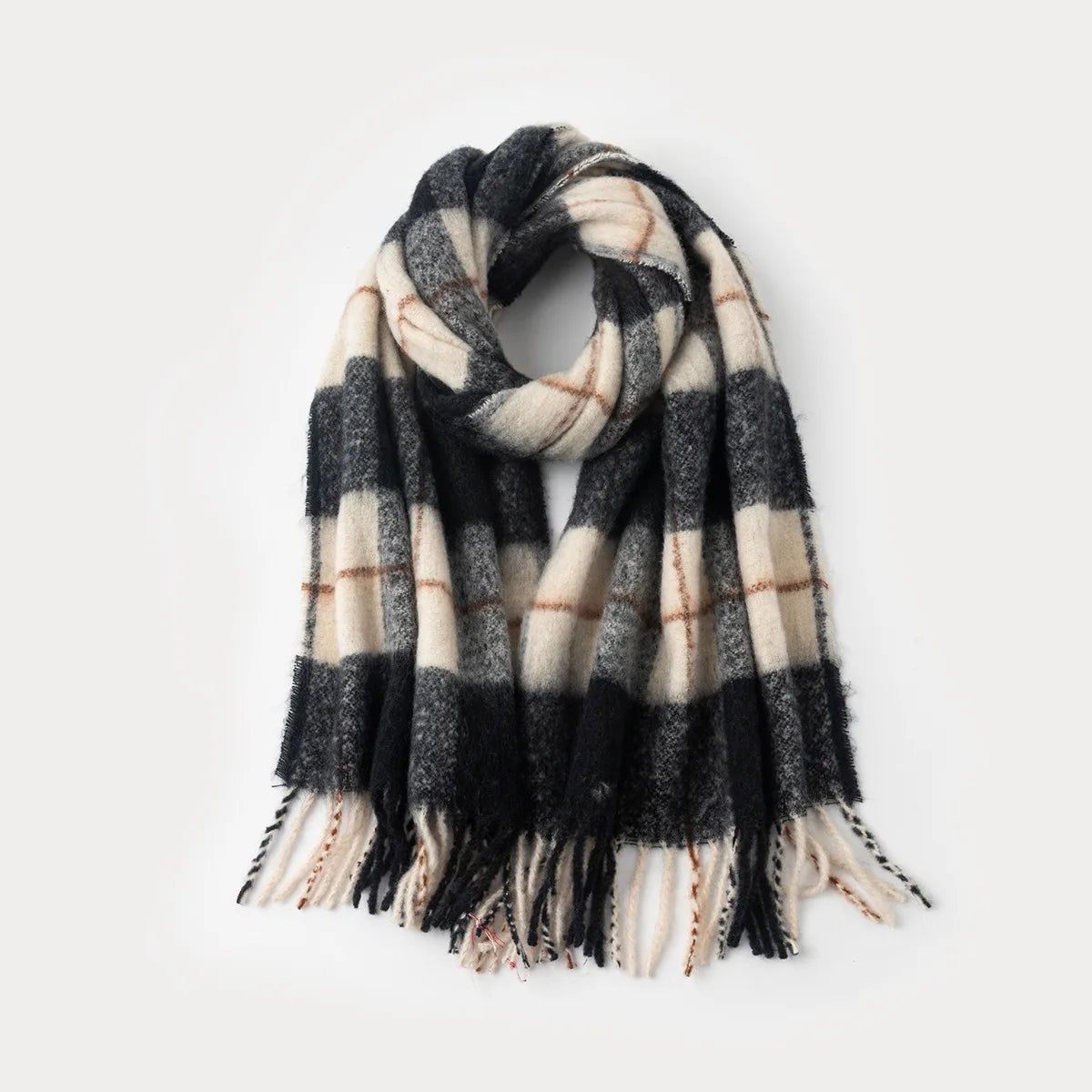 British Style Retro Check Scarf High Fashion Winter Warm Neck Wrap for Women and Men Summer Shawl Made of Polyester