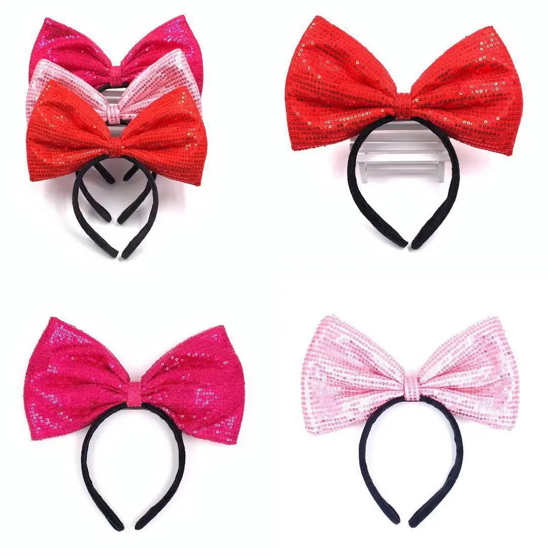 Cute Glitter Bowknot Kid's Headband Children's Performance Crazy Animal Hair Accessory Parties Promotional Party Supplies