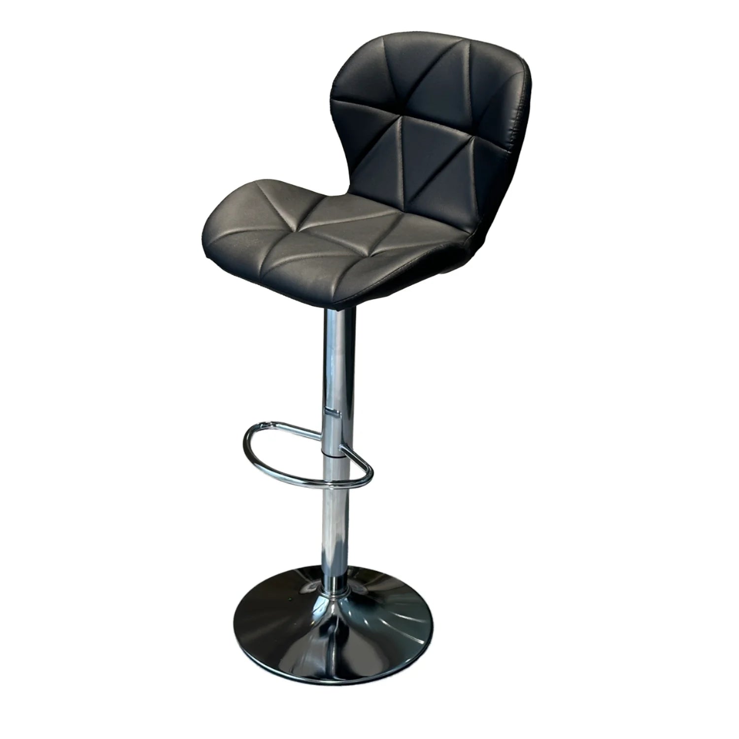 Modern Adjustable Bar Stool with Faux Leather Backrest and Seats 360Â° Rotation Tube Foot for Kitchen Living Room