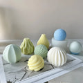 3D DIY Geometric Rhombic Sphere Lantern Scented Soap Mould Cylinder Pear Bottle Shape Silicone Candle Mold
