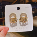2023 Fashion Hoop Stud Earrings for Women Girls Korean Style Elegant Crystal Jewelry Ear Rings Fishtail Lady Earrings Gift