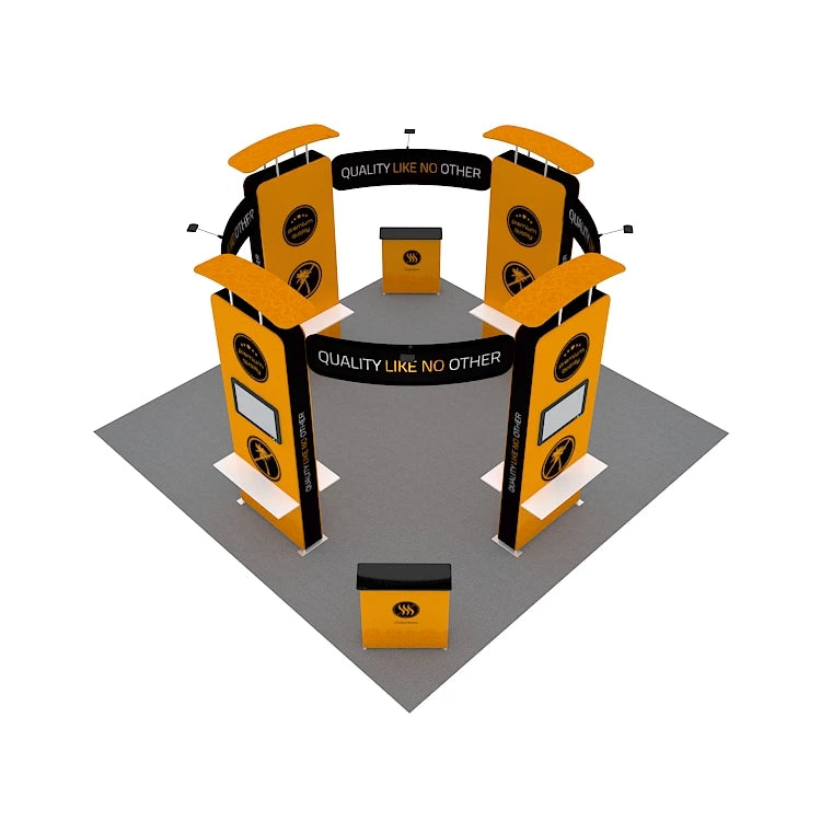 20x20ft Island Design Portable Shelf Display Tower Stand Aluminum Exhibition Trade Show Booth