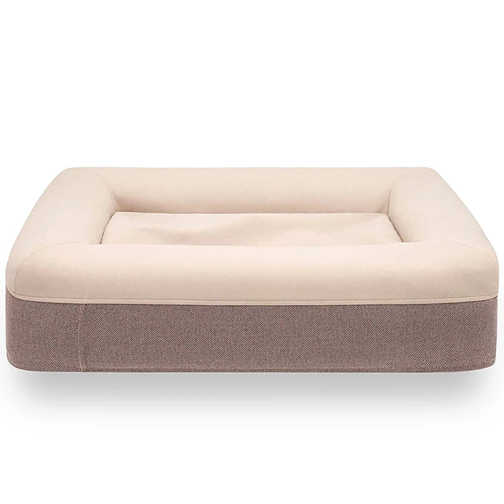 Waterproof Dog Bed Washable Orthopedic Memory Foam Fiber Imitation Linen Removable Cover Luxury Sofa Pet Bed