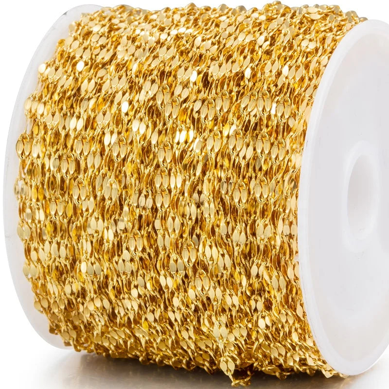 Wholesales New Trend Stainless Steel Lip Chain Gold Plated DIY Jewelry Making and Jewelry Findings for Men and Women