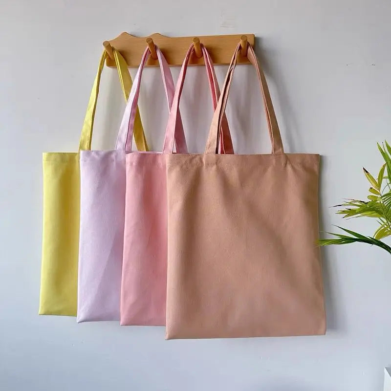 Wholesale Custom Cotton Canvas Tote Bag Plain Fashion Print Shopping Zipper with Rope Handle Reusable Logo Bags