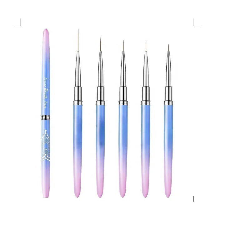 Nail Art BrushesLiner for Nails 5pcs 7/9/11/15/25mm Easy Hold Thin Nail Art Design Brush Detail Brush