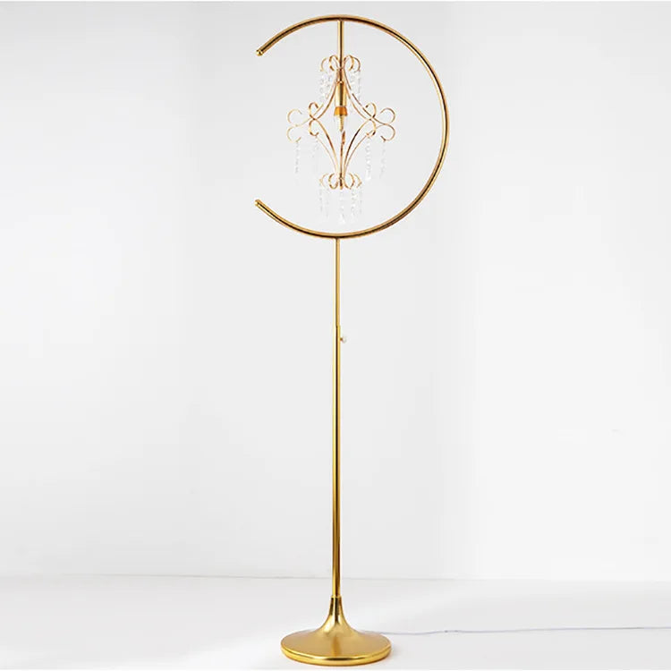 Wedding Props Plated Crown Road Lights Gold Wrought Iron Metal Road Lead Stand Adjustable Wedding T Stage Decoration Party