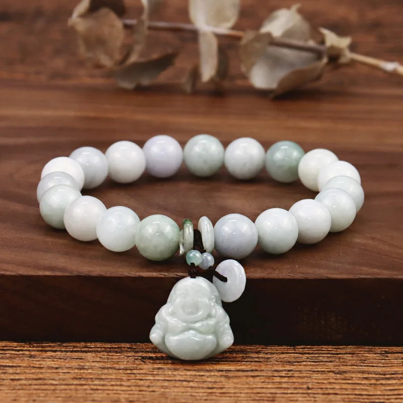 Retro Fashion Natural Genuine Jade Beads Buddha Pendant  Original White Jade Buddha Jade