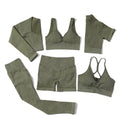 TikTok Women Gym Fitness Sets Scrunch Butt Seamless Ribbed Leggings Long High Elastic Fabric Acid Wash Sports Short Yoga Set