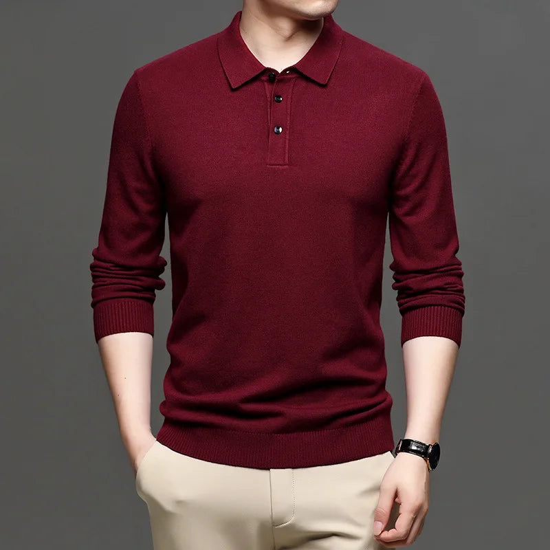 Wholesale Men's Long Sleeve Knitted Pullover Sweater for  Neck Crew Collar Anti-Shrink Material for Autumn Season