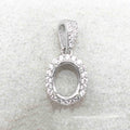 Sterling Silver 5*7/6*8/7*9/8*10/9*11/10*12mm Semi Mount Pendant Empty Blank Setting Base Holder Without Center Stone Inlay DIY