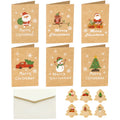 Ready to Ship 6pcs One Set Kraft Paper Thank You Gift Cards Christmas Greeting Cards With Envelope Stickers
