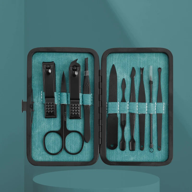 10-in-1 Manicure Set Chinese Factory Best Quality Travel Nail Scissors Grooming Kit Men Finger Foot Usage