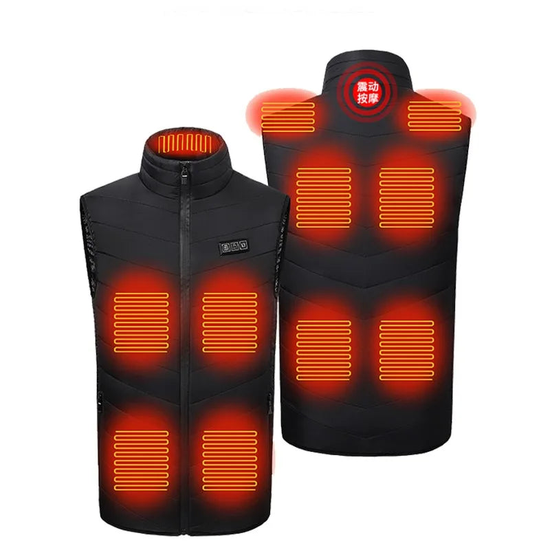 Wholesale  Smart Heated Unisex Vest Winter Windproof Heated Jacket USB Rechargeable Thermostatic Heated Vest