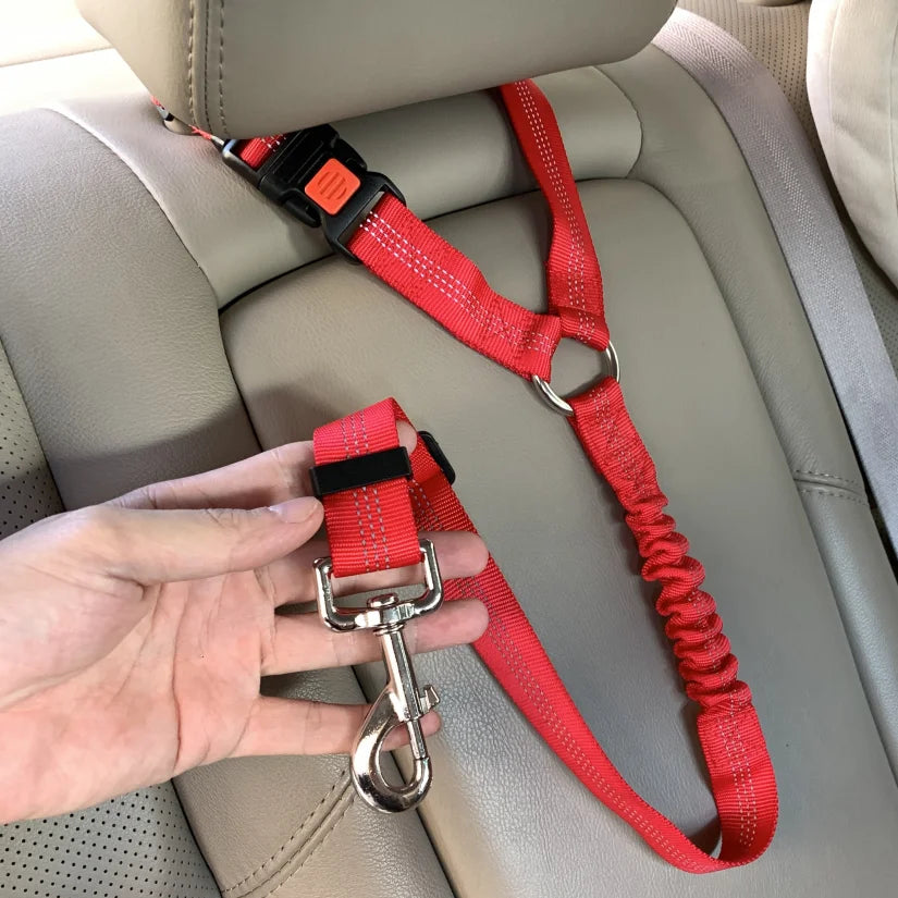Adjustable Nylon Webbing Pet Seat Belt Reflective Custom Logo Ribbons Customizable Headrest Durable Dog/Cats Car Safety Leash