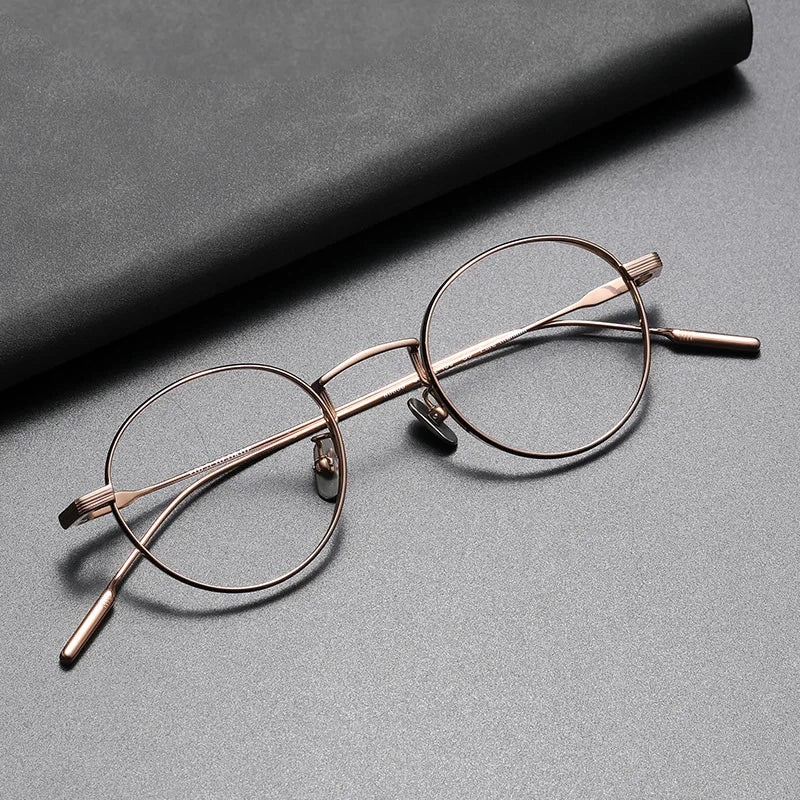 Best Sale Factory Supply Pure Titanium Frames Eyewear Frame Optical Glasses Round Glasses  in Stock CS80806