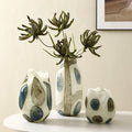 Green Dot Modern Stained Glass Vase Home Living Room Dining Tabletop Decorative Ornament