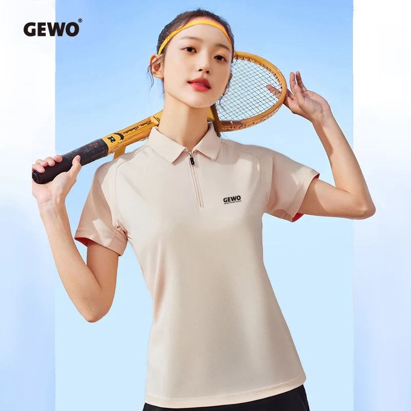 GEWO 59-852A Unisex Short Sleeve POLO Shirt Phideon Competition Train Sportswear for Men and Women for Table Tennis