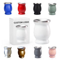 Brazil Mate Cup 4oz 8oz Double Wall Insulated Stainless Steel Yerba Mate Tea Cup with Bombilla Straw Set