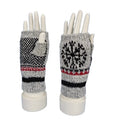 Unisex Winter Thermal Insulation Cable Knit Fingerless Texting Gloves Inside Fleece Snowflake Mittens Couple Christmas Gift