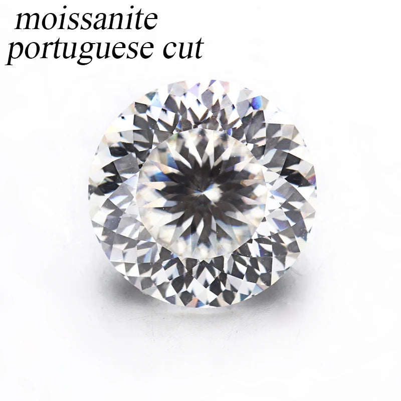 Hot Sale Special Jewelry Stone Moissanite Cutting Round Shape Portuguese Cut DEF VVS Moissanite Diamond