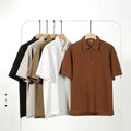 Cotton Polyester Men Blank Short Sleeve Polo T Shit Custom Private Logo Plain Mens Half Zip up Oversized T Shirt