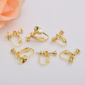 Vekeklee YSH7773 4mm Brass Ear Wire Non-Pierced Ears Jewelry Making Clip Earring Pearl Converter Components Findings Screw Back