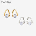 VIANRLA 18K Gold Earring 925 Sterling Silver Jewelry Brightness Zircon Earrings Fashion Women's Jewelry Laser Custom Logo