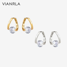 VIANRLA 18K Gold Earring 925 Sterling Silver Jewelry Brightness Zircon Earrings Fashion Women's Jewelry Laser Custom Logo